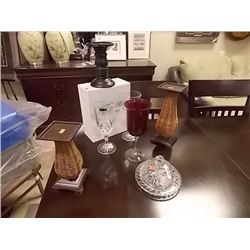 LOT OF ASSORTED - DESIGNER CANDLE HOLDERS AND MORE 7 PC TTL