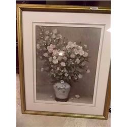 PICTURE- VASE OF FLOWERS PINK AND WHITE