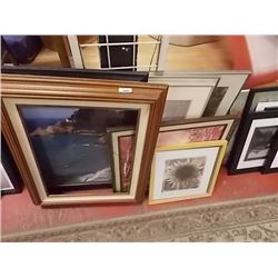 LOT OF ASSORTED SIZE  FRAMED PICTURES