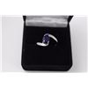 Image 2 : GENUINE IOLITE & DIAMOND SOLITAIRE RING, OVAL CUT, DEEP BLUE/BLACK COLOUR, RETAIL VALUE $250