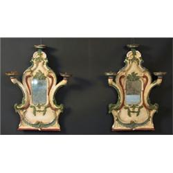 Mirrors, a pair of, for 3 candles