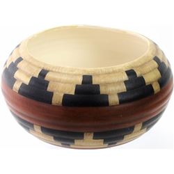 Interesting signed pottery bowl in the form of