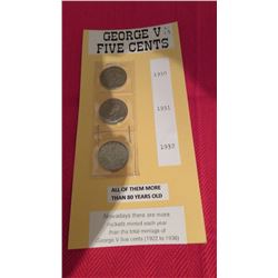 George V 5 cents 1930, 1931, 1932