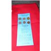 Image 1 : Canadian 5 cents collection - 6 types on display card