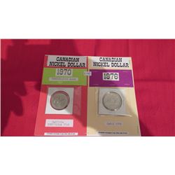 Canadian nickel dollars 1970 and 1976