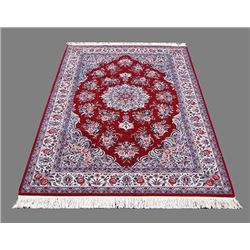 Sultani red hand woven Tabriz floral design Rug