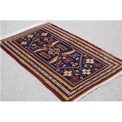 Nicely contrasted vivid colors Balooch design Bergano Rug