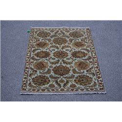 Hand woven, Indian wool pile on cotton foundation Rug