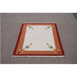 Hand woven, Indian wool pile on cotton foundation Rug