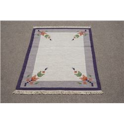 Hand woven, Indian wool pile on cotton foundation Rug