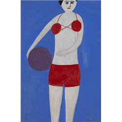 Doris Lee (1905-1983) Bather in Red Suit