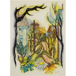 Herman Trunk (1894-1963) Road with a Telepho