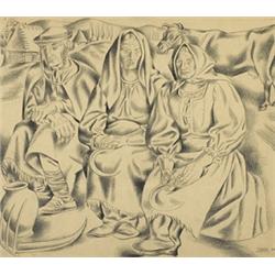 Jan Matulka (1890-1972) The Three Peasant