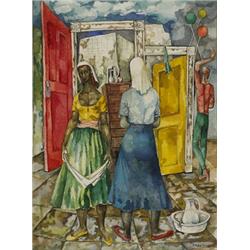 Fred Jones (b. 1914) Balloon Man and Two Lad