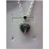 Image 1 : NEW NECKLACE - 1.9CT HEART FACETTED MYSTIC TOPAZ & DIAMOND IN STELRING SILVER SETTING - INCLUDES CER