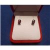 Image 1 : NEW EARRINGS - NEW OVAL FACETTED GARNETS IN STERLING SILVER STUD SETTING - RETAIL ESTIMATE $275