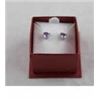 Image 1 : EARRINGS - NEW HEART FACETTED AMETHYST IN STERLING SILVER STUD SETTING - SUGGESTED RETAIL $400