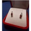 Image 1 : NEW EARRINGS - NEW OVAL FACETTED GARNETS IN STERLING SILVER STUD SETTING - RETAIL ESTIMATE $275