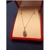 Image 1 : NECKLACE - PEAR FACETTED AMETHYST & DIAMOND IN STERLING SILVER SETTING - 2 VS CLARITY DIAMONDS - SUG