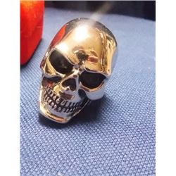 NEW RING - MAN'S SKULL RING - HIGH POLISHED STAINLESS STEEL - SUGGESTED RETAIL $100