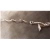 Image 1 : NEW BRACELET - 5 OVAL BEZEL SET AMETHYST IN STERLING SILVER SCALLOP DESIGN SETTING -SUGGESTED RETAIL