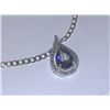 Image 1 : NECKLACE - 2CT PEAR FACETTED LIVELY BLUE PURPLE MYSTIC TOPAZ & ROUND FACETTED DIAMOND IN STAMPED 925
