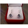 Image 2 : EARRINGS - 2.2 TCW PEAR FACETTED LIVELY BLUE PURPLE MYSTIC TOPAZ & ROUND FACETTED DIAMONDS IN STAMPE