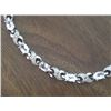 Image 1 : BRACELET - 12  OVAL FACETTED WHITE TOPAZ & DIAMONDS IN STERLING SILVER INFINITY LINK SETTING - ESTIM