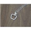 Image 1 : NECKLACE - DIAMOND IN STAMPED 925 STERLING SILVER APPLE DESIGNED SETTING - INCLUDES STERLING SILVER 