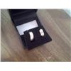 Image 2 : EARRINGS - DIAMONDS IN STERLING SILVER SETTING WITH 14K GOLD OVERLAY - HOOP DESIGNED - RETAIL ESTIMA