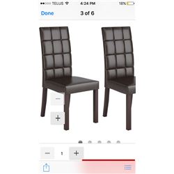 BRAND NEW IN BOX ATWOOD DARK BROWN LEATHERETTE DINING CHAIRS DAL 895-C