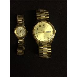 VINTAGE HIS & HERS CITIZEN QUARTZ WRIST WATCHES
