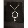 Image 1 : STERLING SILVER & BLACK PEARL NECKLACE W/ PENDANT
