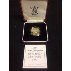 1998 UNITED KINGDOM SILVER PROOF TWO POUND COIN
