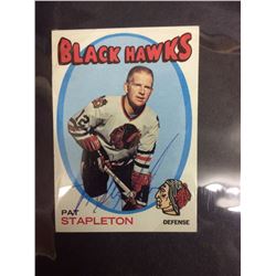 AUTOGRAPHED PAT STAPLETON HOCKEY CARD CHICAGO BLACKHAWKS