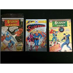 SILVER AGE SUPERMAN & ACTION COMICS COMIC BOOK LOT