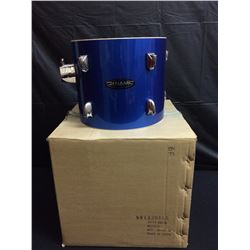 SIGNED BY GABE MANTLE OF "GOB" 13" BLUE DYNAMIC TOM TOM DRUM