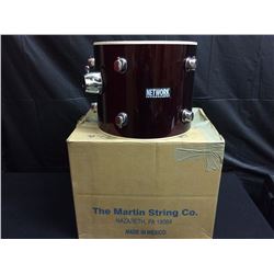 SIGNED BY GABE MANTLE OF "GOB" 13" BURGUNDY NETWORK TOM TOM DRUM
