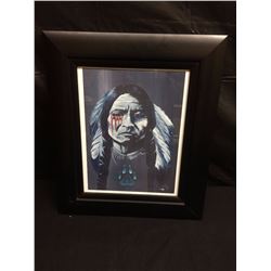 2011 FRAMED HUBERT BILLY NATIVE ART PRINT