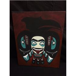 FRAMED CANVAS NATIVE ART GENE SIMMONS FROM KISS