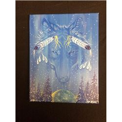 SIGNED &  FRAMED NATIVE CANVAS ART BY HUBERT BILLY 2010