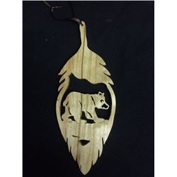 NATIVE CARVED BEAR FEATHER