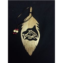 NATIVE CARVED SALMON FEATHER