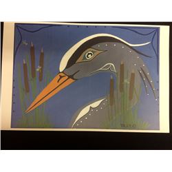 SIGNED NATIVE ART PRINT BY HUBERT BILLY