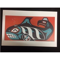 SIGNED NATIVE ART PRINT BY HUBERT BILLY