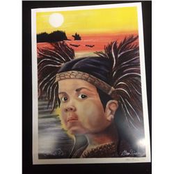 2014 SIGNED NATIVE ART "WHAT?" BY STAN GREENE
