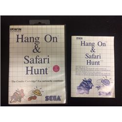 SEGA HANG ON & SAFARI HUNT VIDEO GAME W/ MANUAL