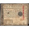 Image 1 : May 5, 1780 $8 Massachusetts Colonial Currency Note
