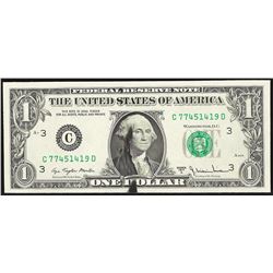 1977A $1 Federal Reserve Note ERROR Ink Smear