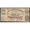 Image 1 : 1863 Twenty-Five Cents The State of Alabama Obsolete Note